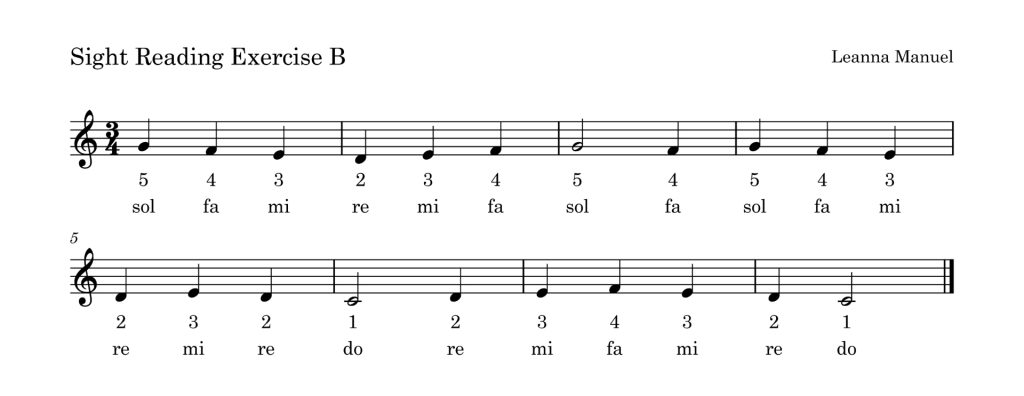 Sight Singing Exercise B