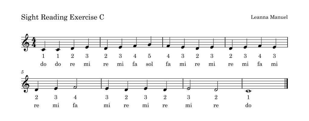 Sight Singing Exercise C