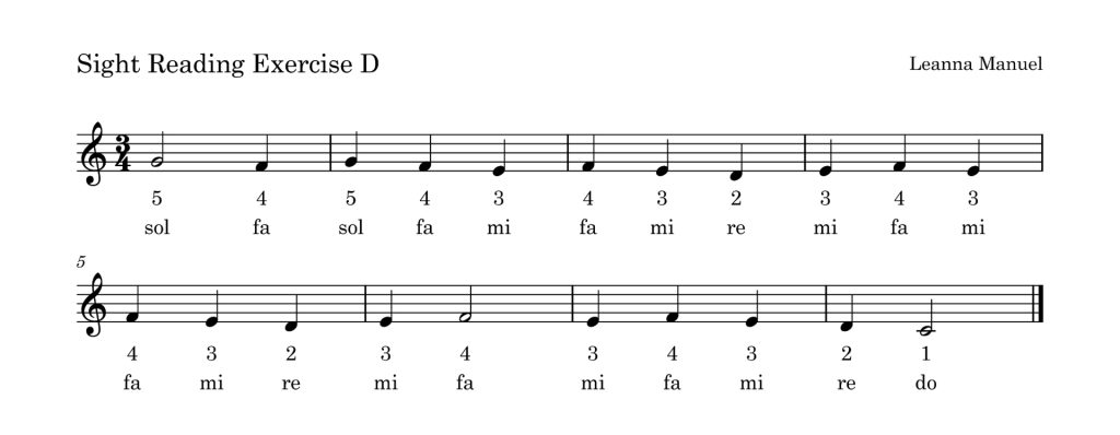 Sight Singing Exercise D