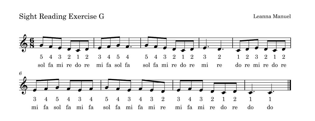 Sight Reading Exercise G