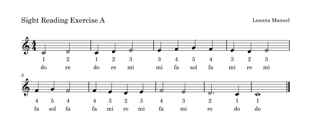 Sight Singing Exercise A