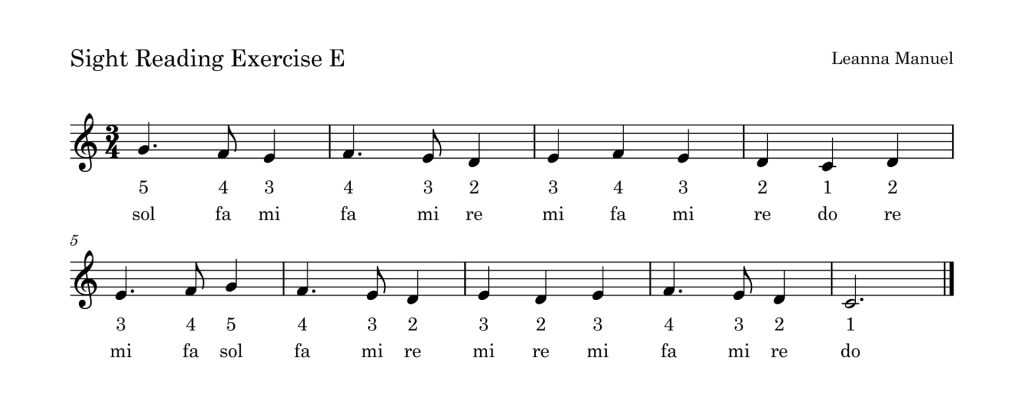 Sight Singing Exercise E